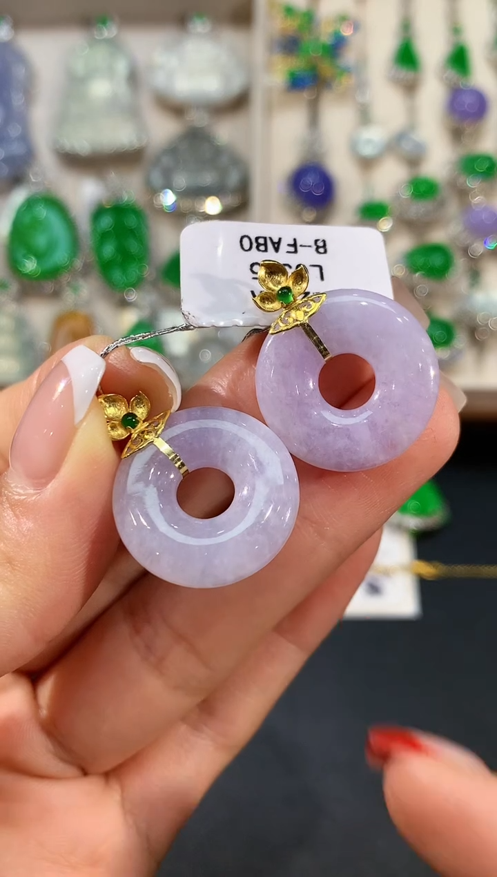 【闪购商品】翡翠18K金镶嵌吊坠(不含链)L0355多样性发其一