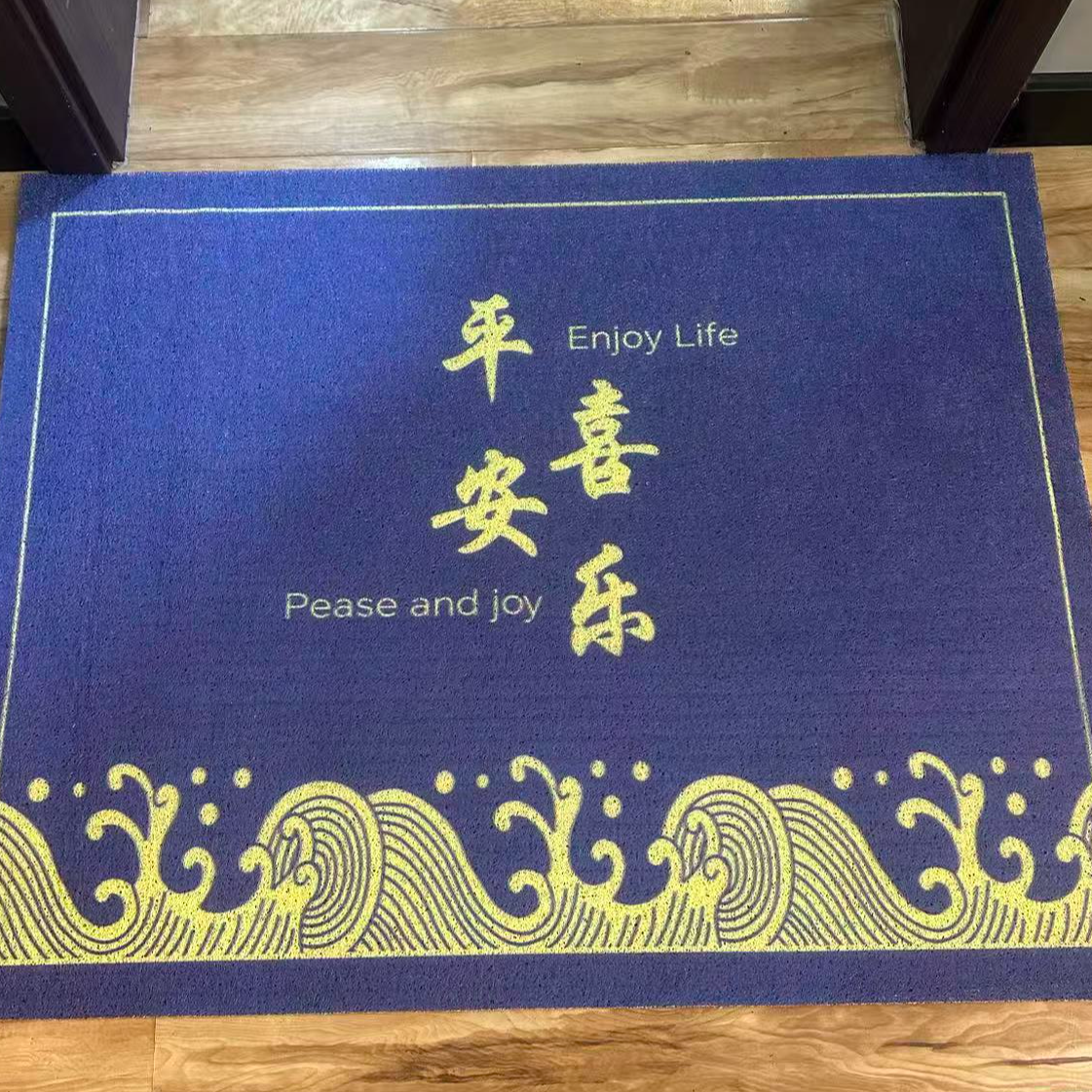 【凤晓文化推荐款】蓝色丝圈入户门地垫   东户80*100
