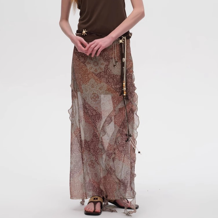 VENA LABEL 斜切鱼尾半裙25年秋VL25LSSK18——760