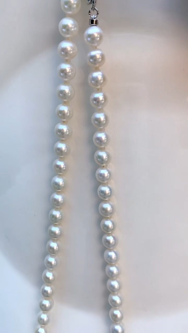 【闪购商品】淡水珍珠项链银S925镶嵌7-8