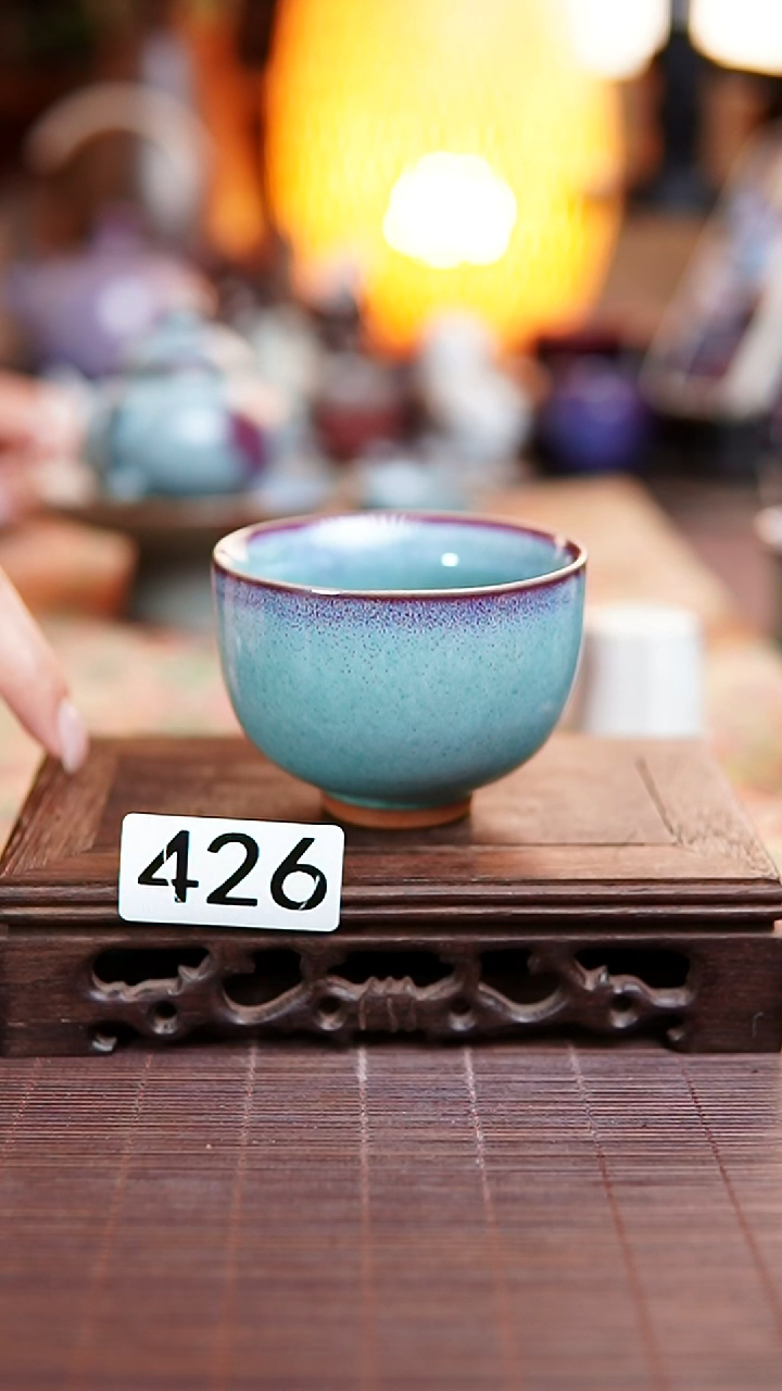 426鹦鹉绿洒金 禅定杯