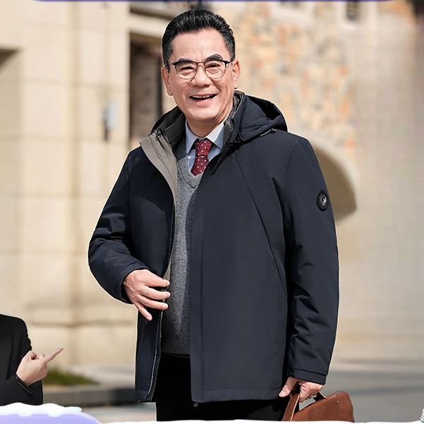 2025男士冬装可脱卸内胆棉服商务大码加厚保暖中老年爸爸装棉衣