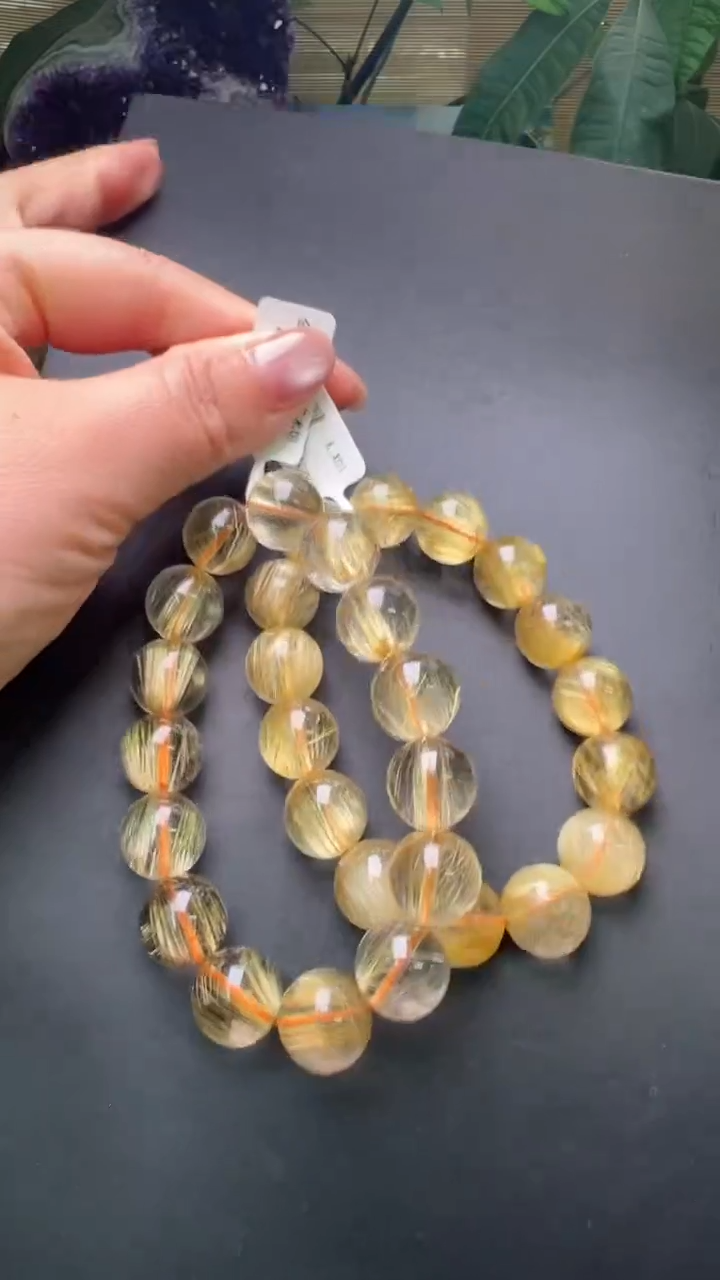 【闪购商品】水晶手串未镶嵌金发晶手串14m+多样性发一X27075