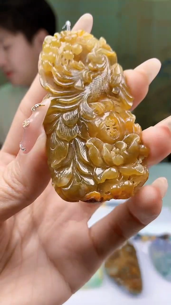 【闪购商品】定制翡翠未镶嵌1502ty-毛货挂件132