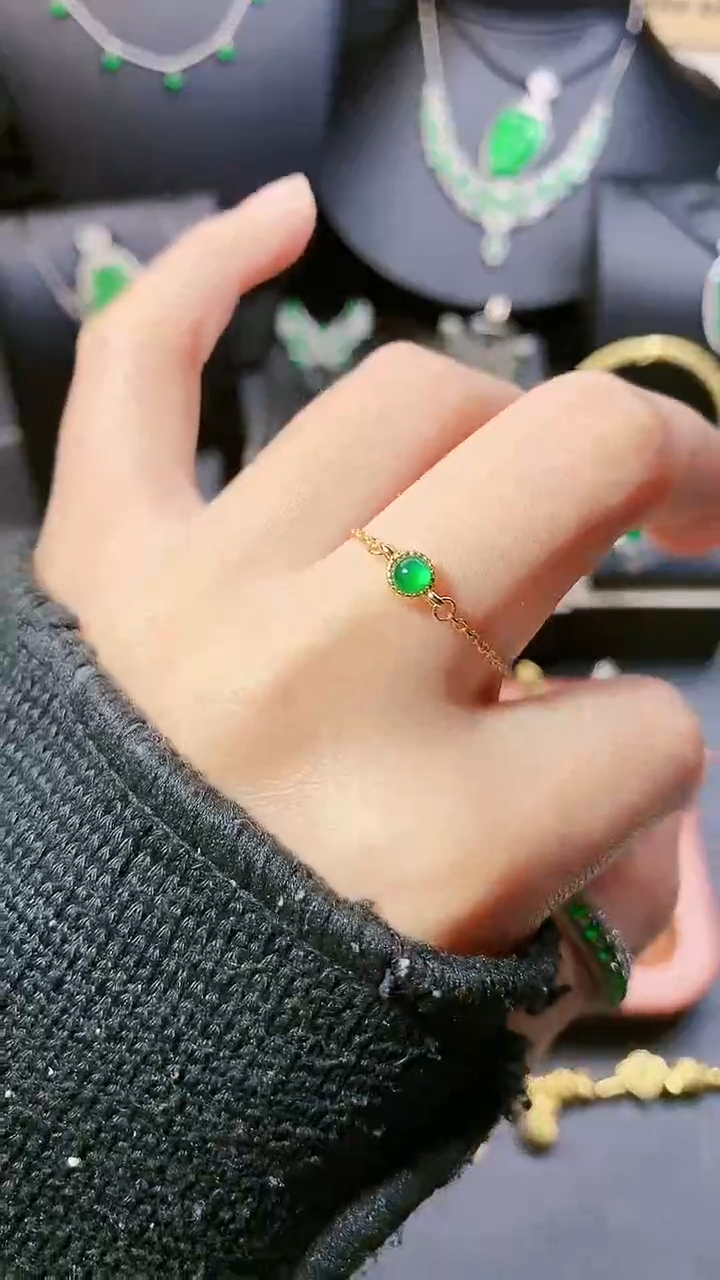 【闪购商品】翡翠戒指银S925镶嵌戒指