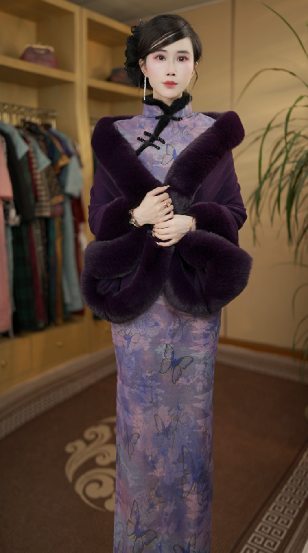 纯色大毛领冬款百搭斗篷披肩