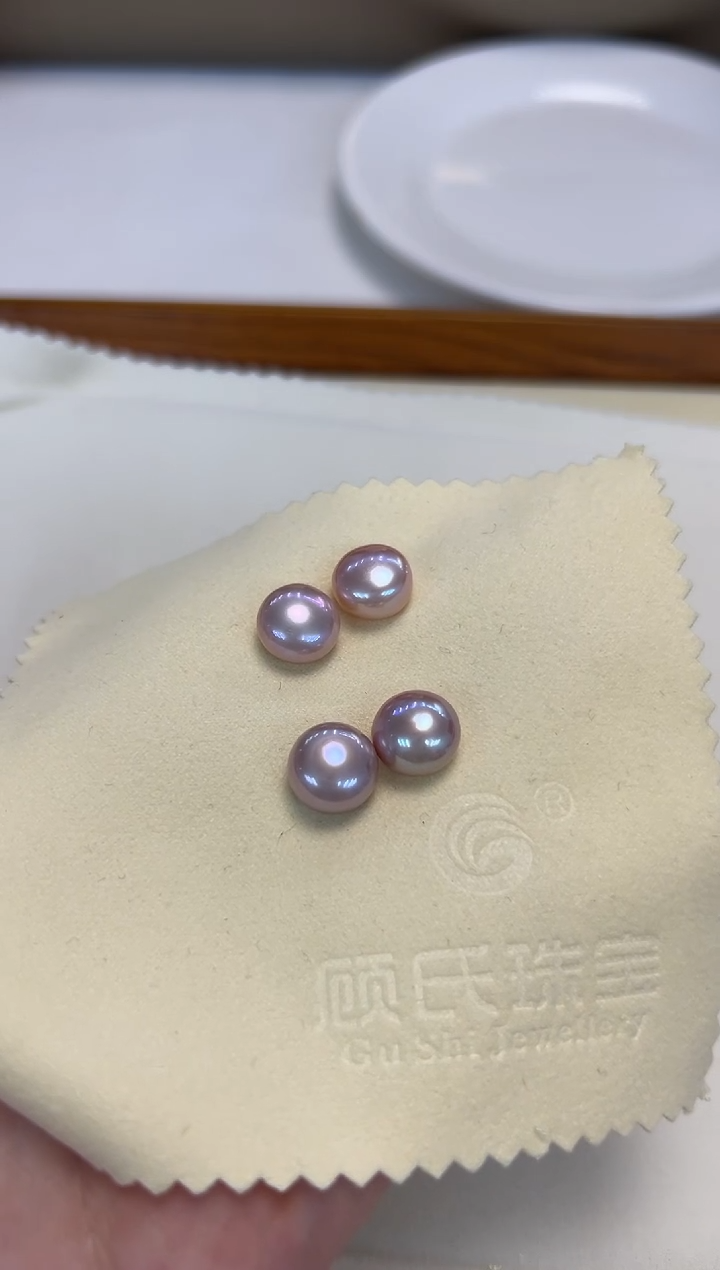 银S925镶嵌耳饰淡水珍珠无核彩素钉多样性发一件