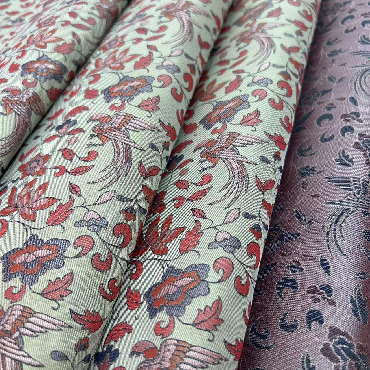 【张和才蜀锦】牡丹鹦鹉锦新中式国风桑蚕丝蜀锦面料 0.7m起拍