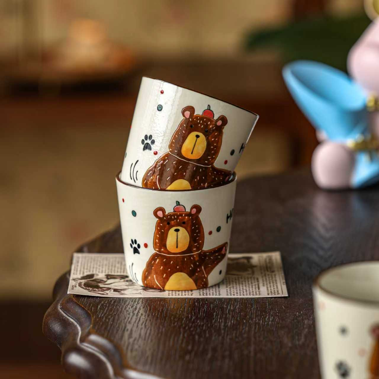 猪口杯陶瓷手绘杯