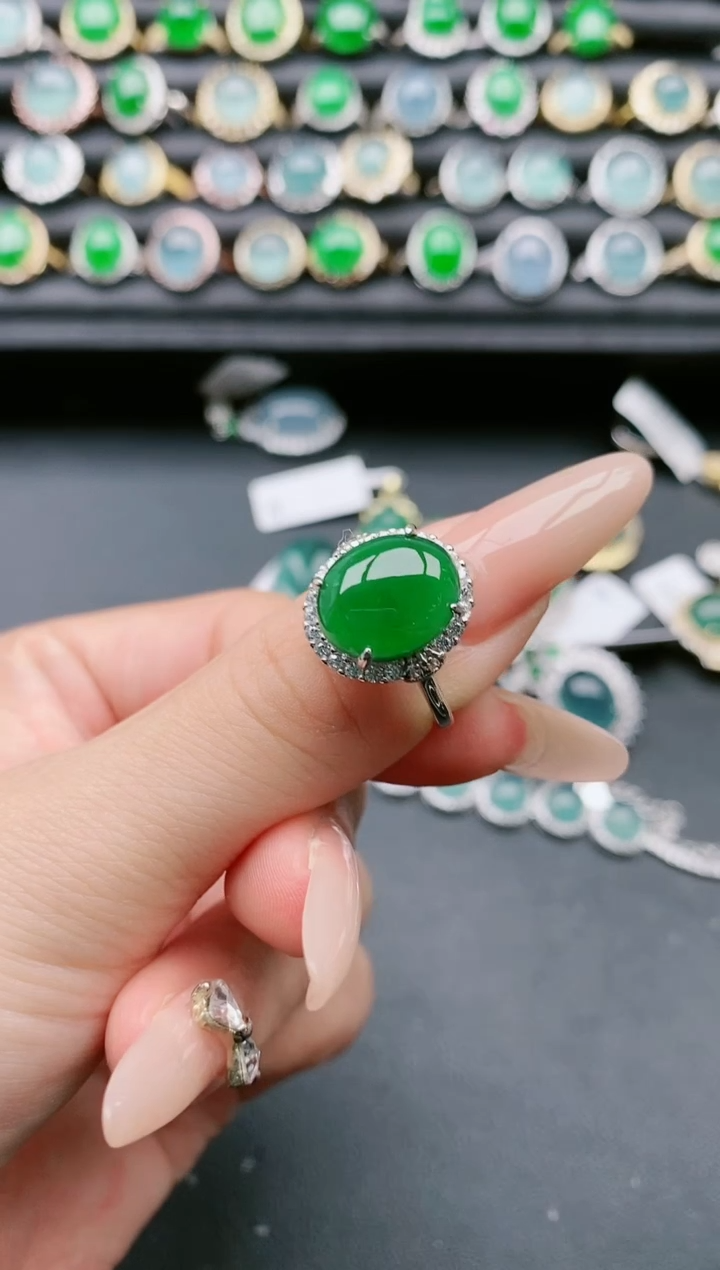 【闪购商品】翡翠戒指银S925镶嵌1111111