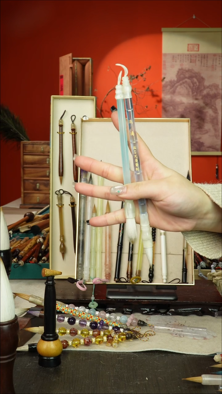 401号闪孤品高货毛笔链接 清水试笔 蘸墨不退