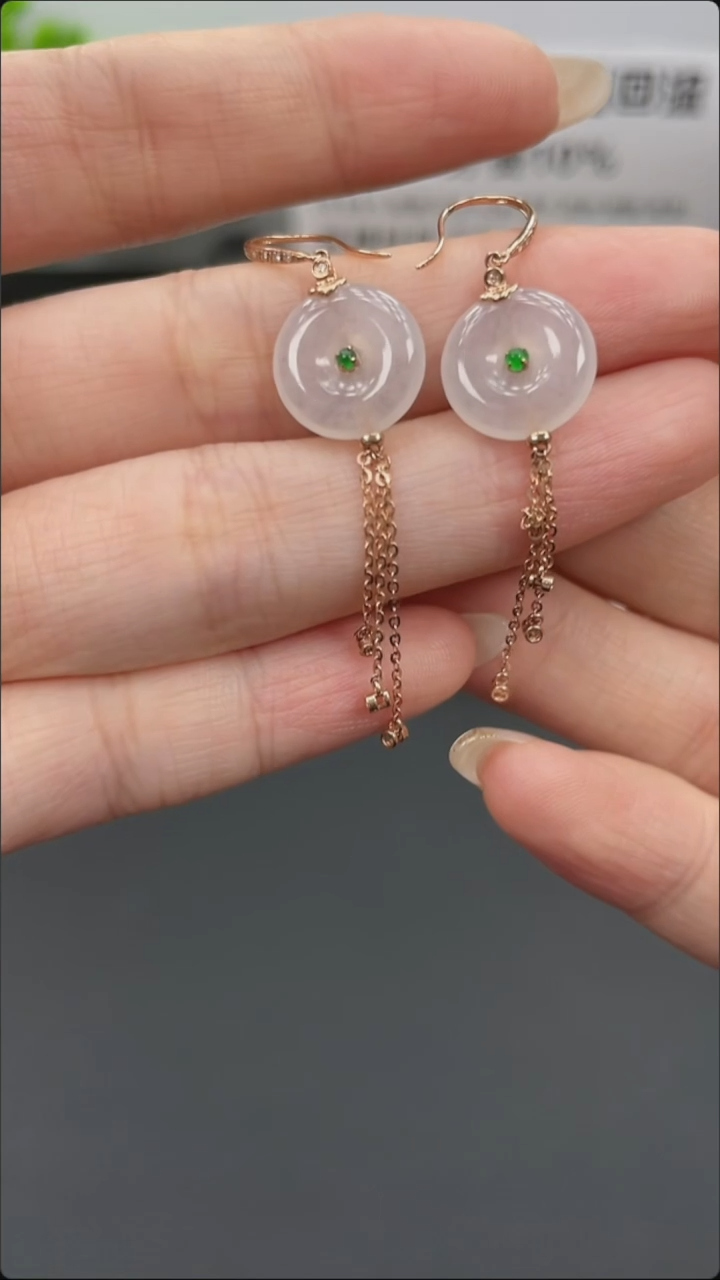 翡翠18K金镶嵌颈饰天然缅甸A货翡翠18k金镶嵌吊坠