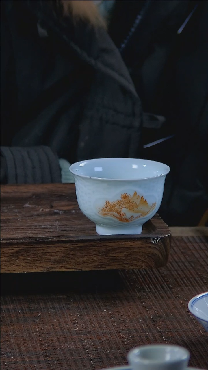【闪购商品】折葵非器手工手绘帆红开窗炉式杯