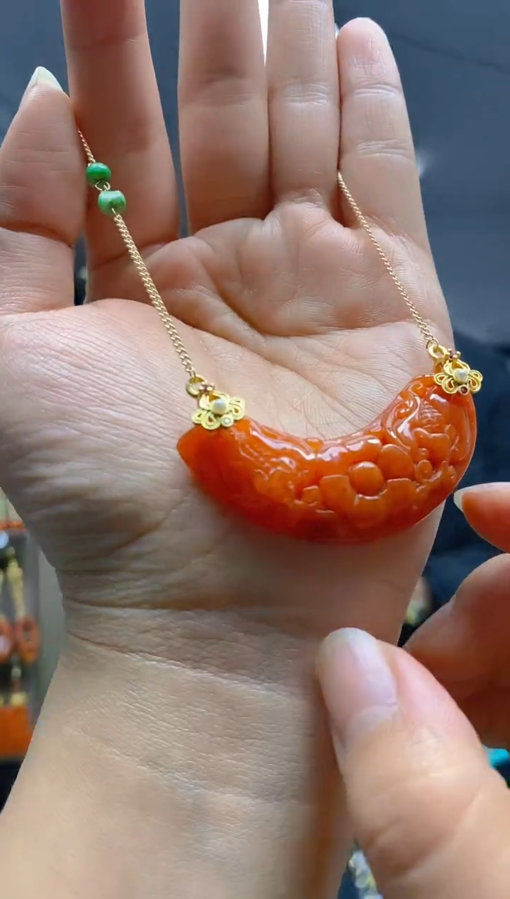 【闪购商品】翡翠耳饰合金070翡翠锁骨链