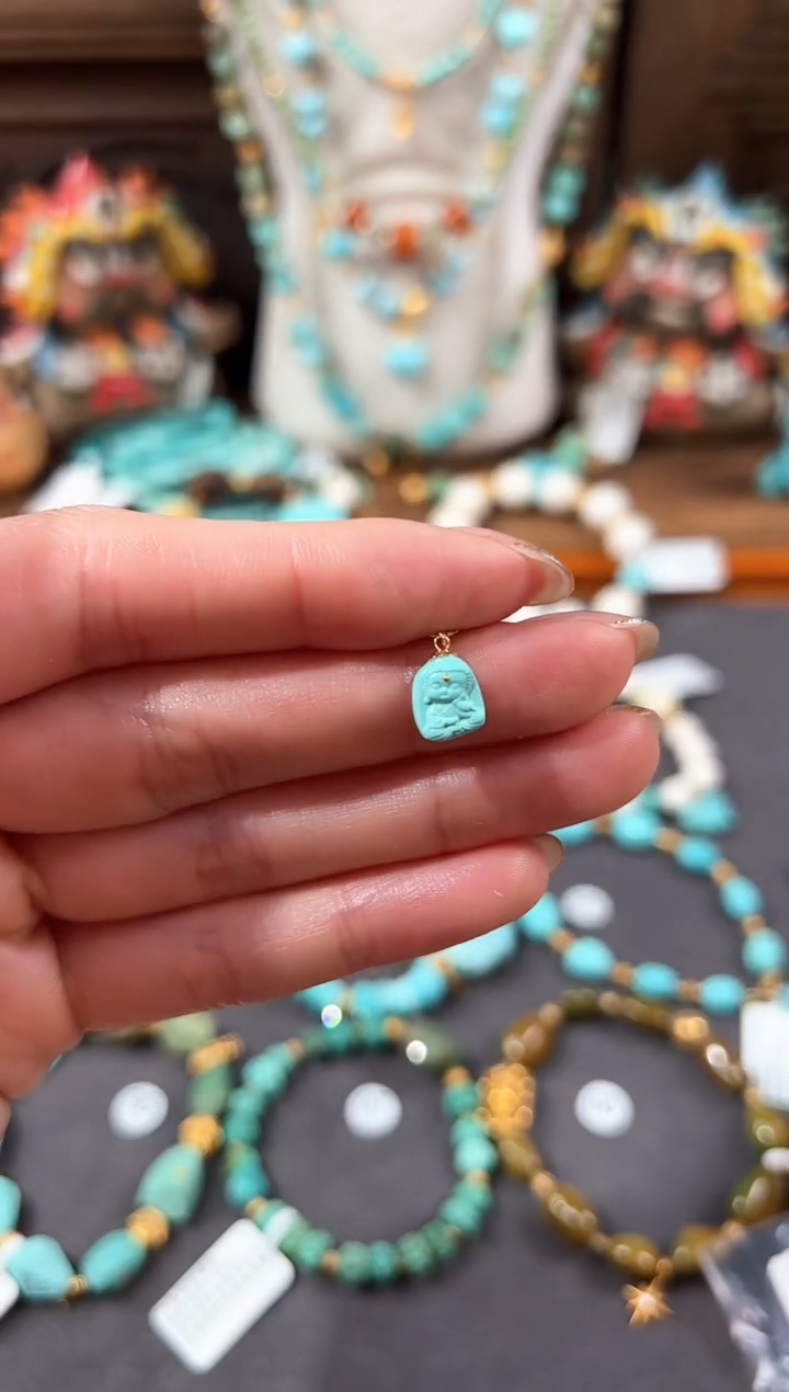 【闪购商品】绿松石提溜18K金镶嵌绿松石提溜