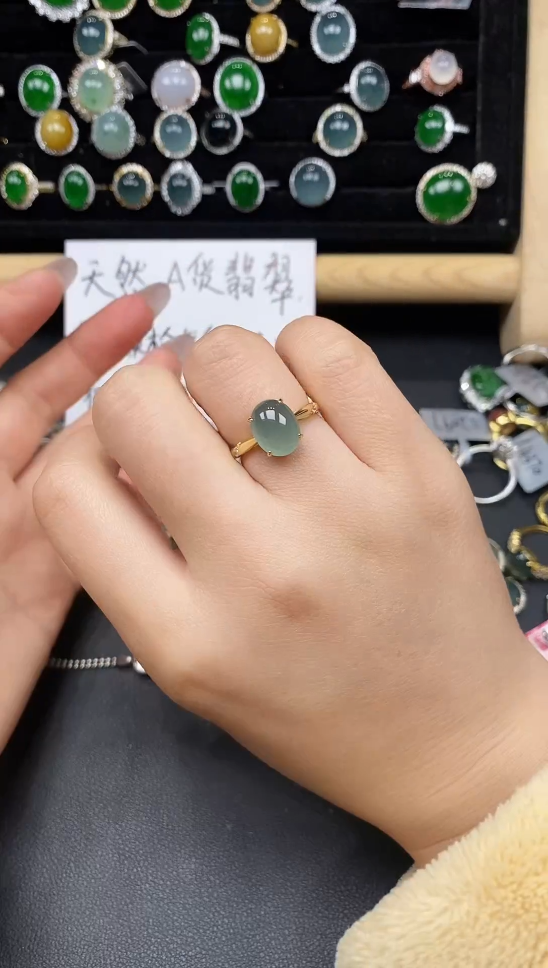 银S925镶嵌戒指翡翠25832