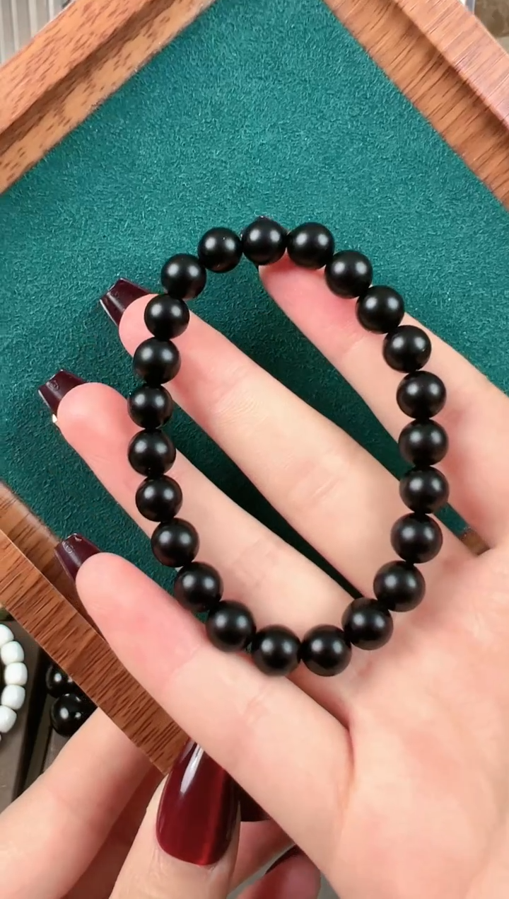 【闪购商品】和田玉手链未镶嵌新疆和田玉墨玉手串8