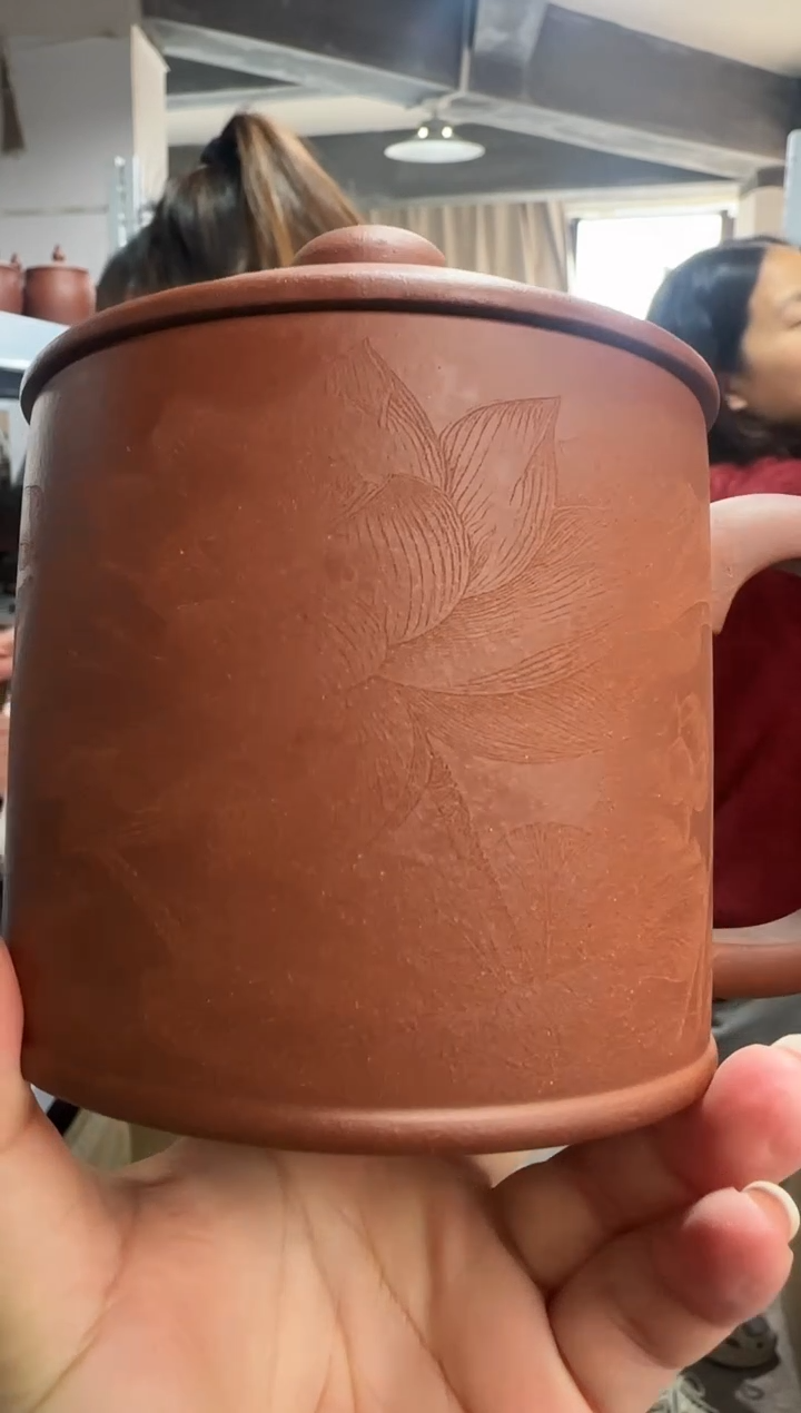 【闪购商品】紫砂盖杯紫砂盖杯荷塘情趣