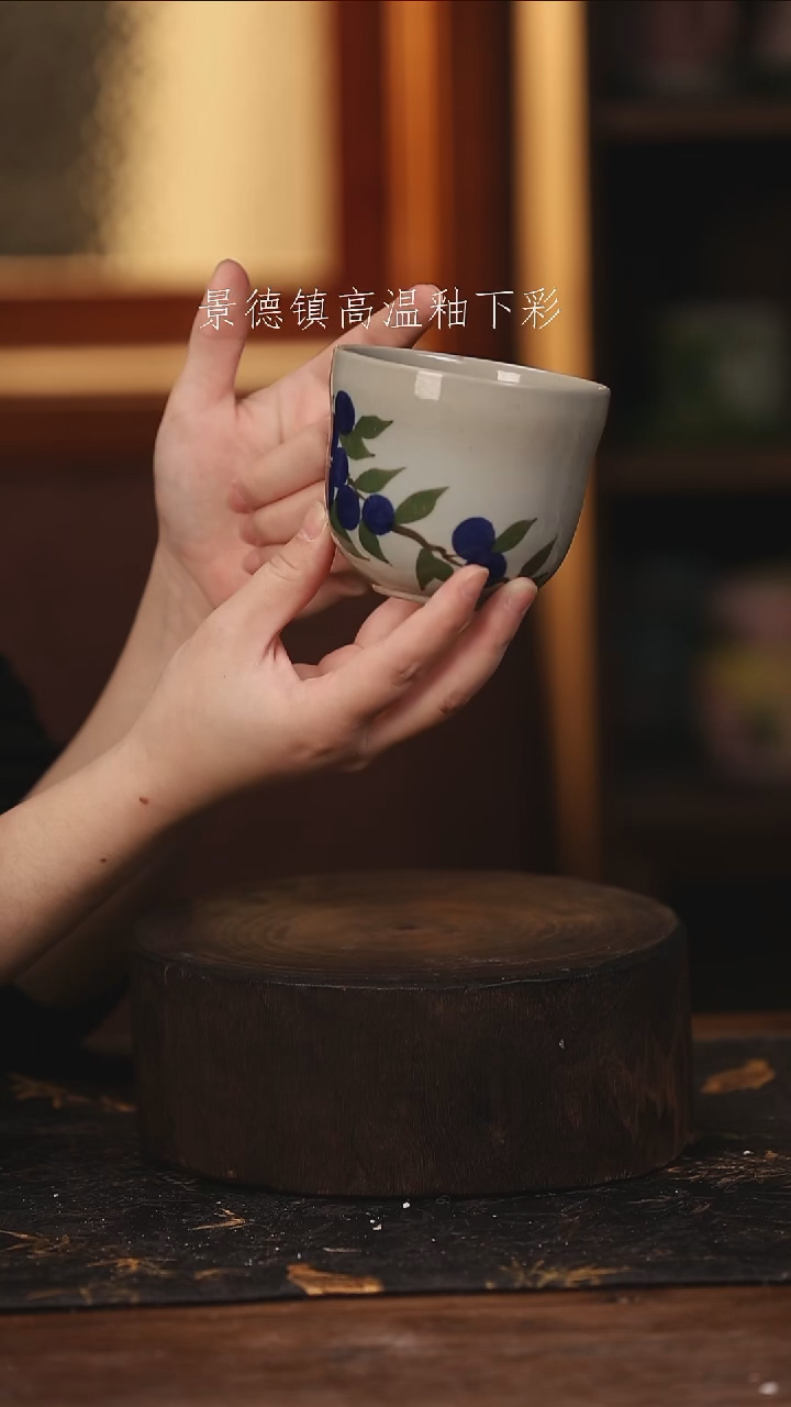 陶瓷景德镇高温釉下手绘陶瓷@L269@