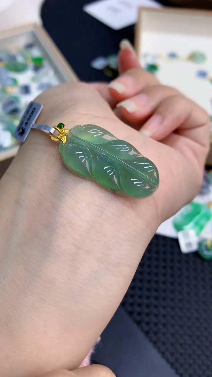 【闪购商品】翡翠颈饰18K金镶嵌            8