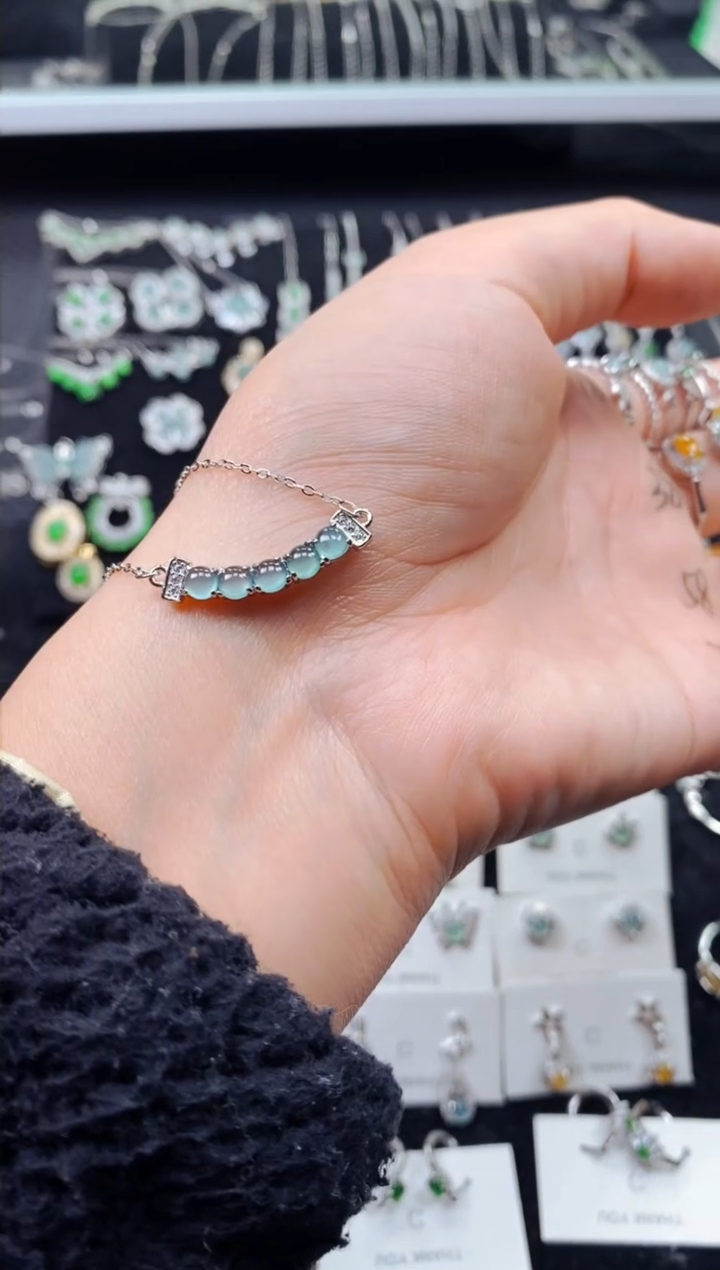 【闪购商品】翡翠颈饰银S925镶嵌2907