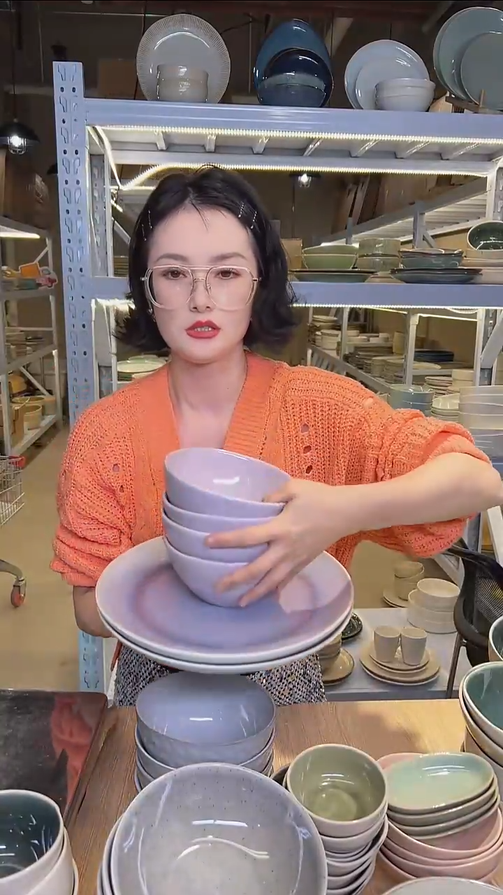 瓷107外贸尾货高温釉下彩陶瓷餐具默认微瑕