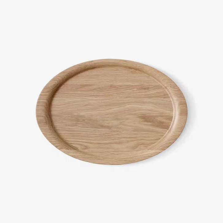 【JH家】40*28CM 橡木椭圆托盘 实木茶盘 首饰盘 面包点心盘 简约风