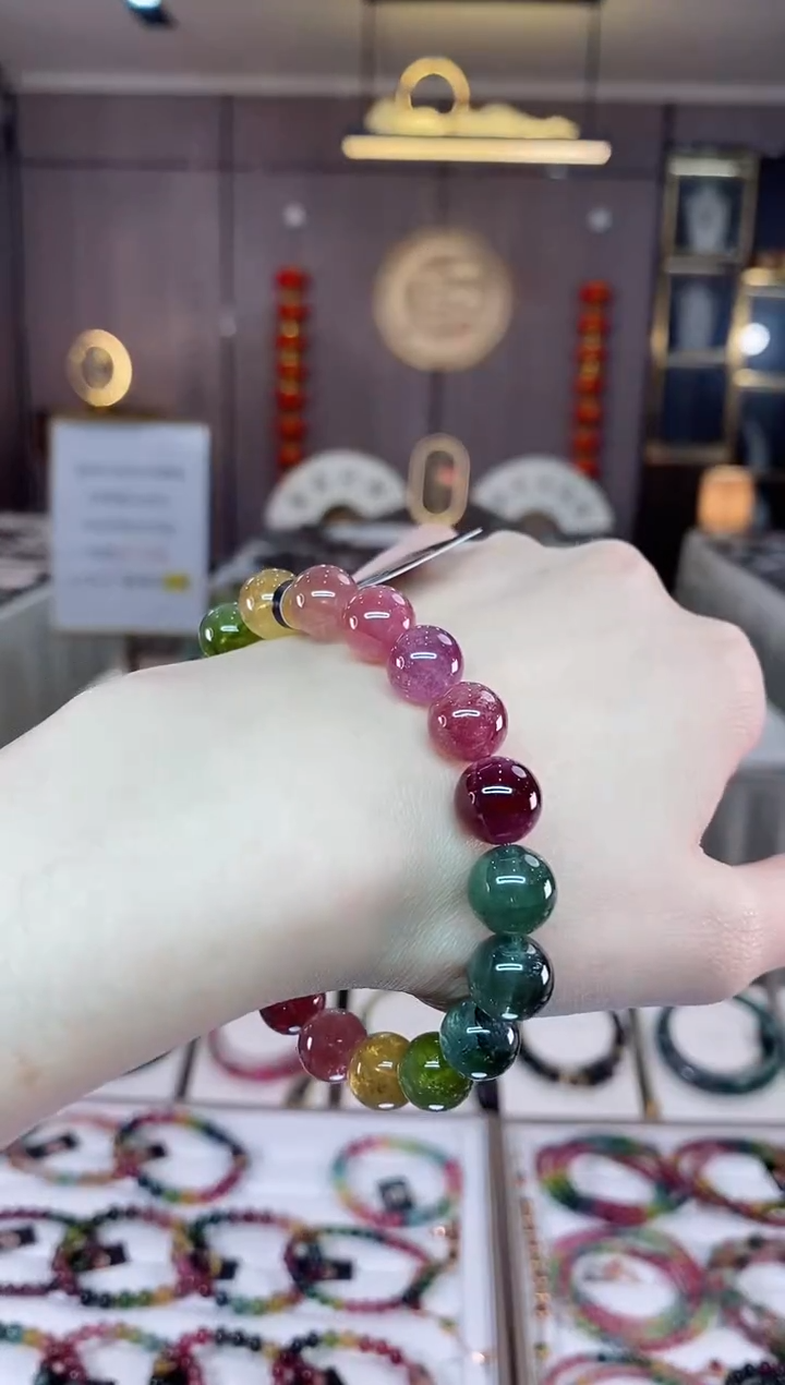 【闪购商品】碧玺单圈手串10mm+未镶嵌一物一证dan