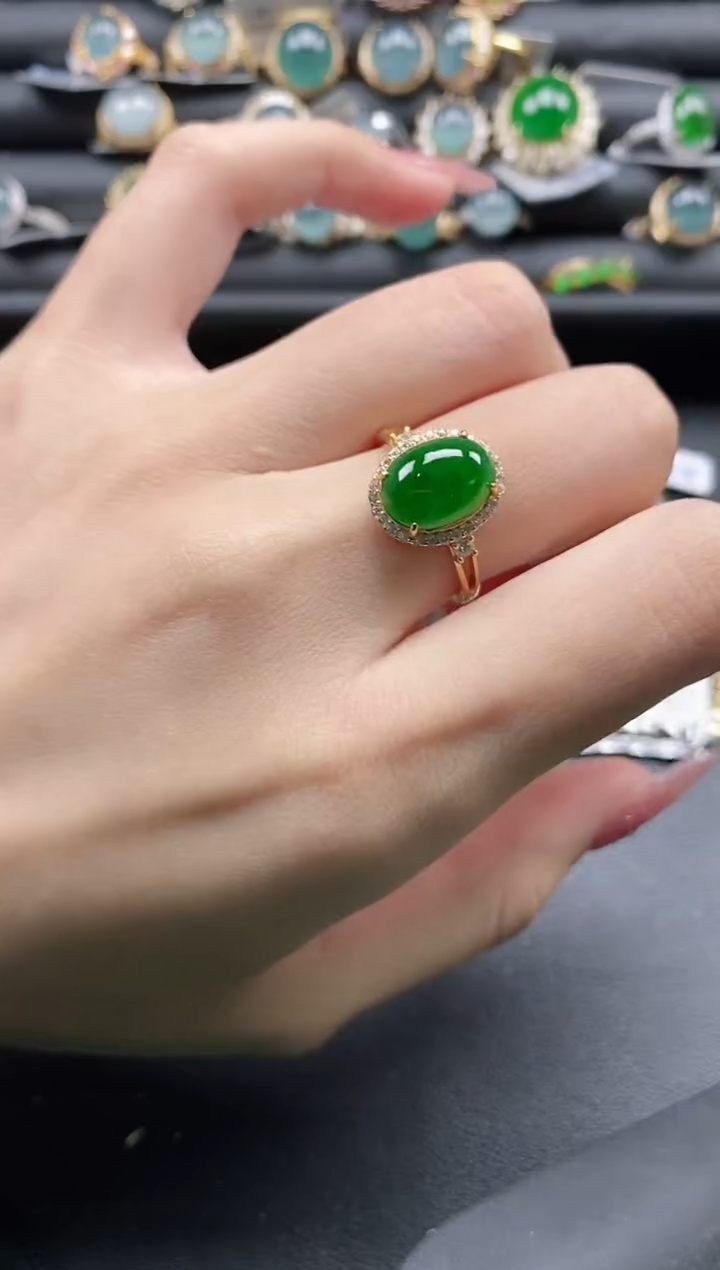 【闪购商品】翡翠戒指银S925镶嵌1111
