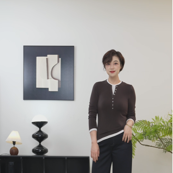 【U.M】天丝羊毛假两件长袖针织衫显瘦百搭