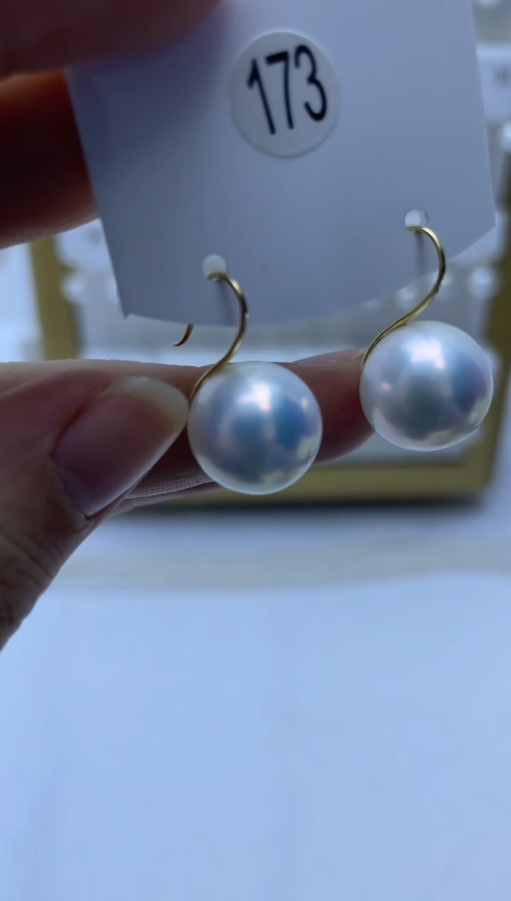 18K金镶嵌耳饰淡水珍珠173