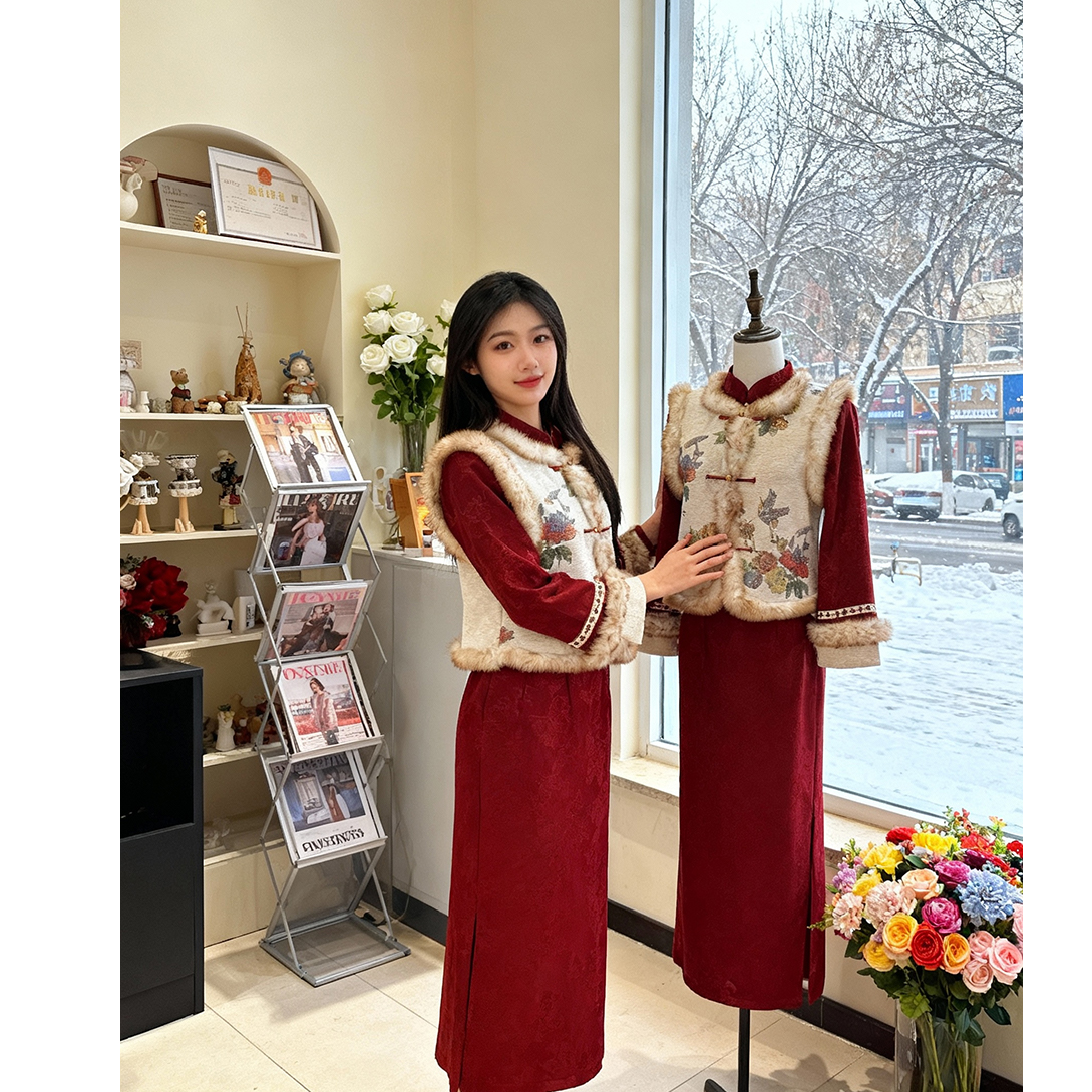【遇年】冬季新中式过年战袍加绒加厚年轻秋冬女套装