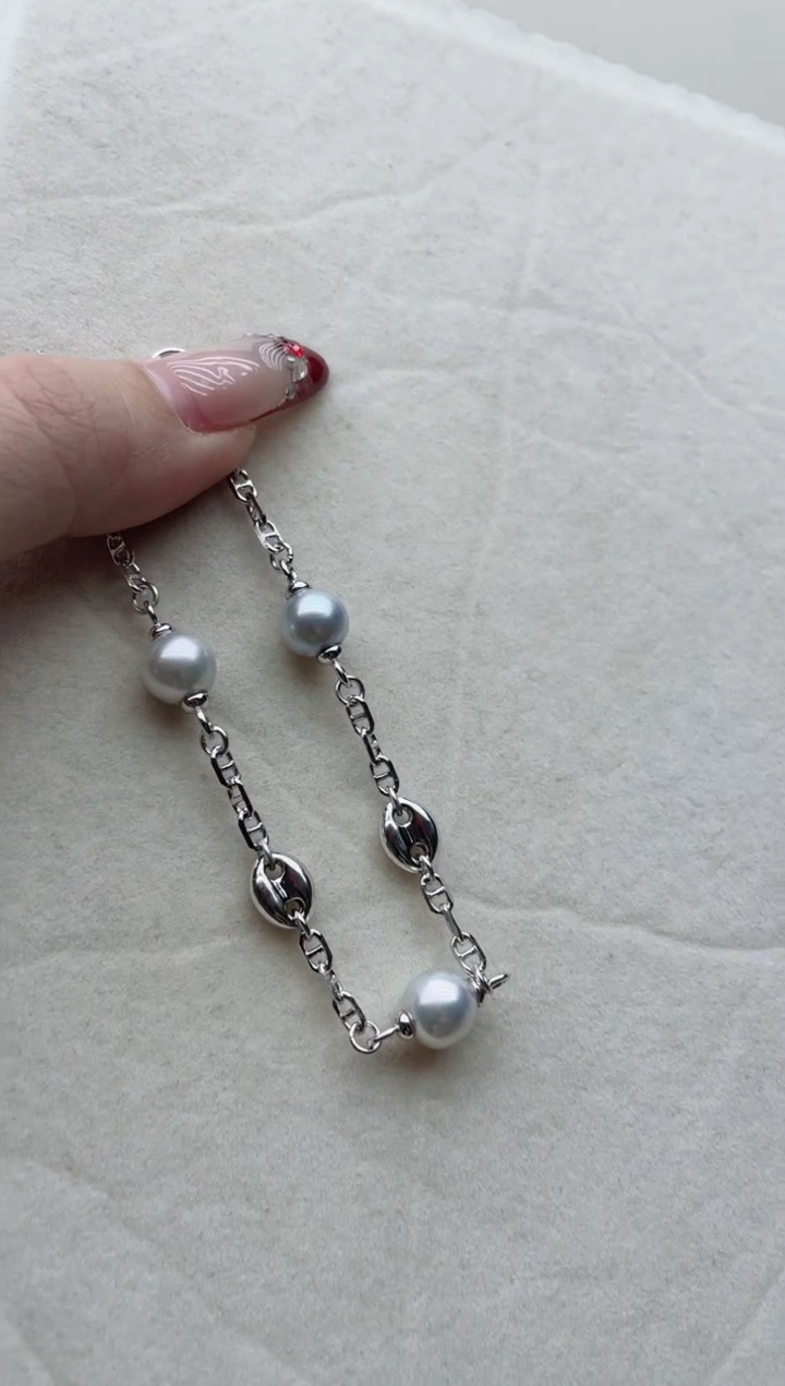 【闪购商品】海水珍珠手链银S925镶嵌A30