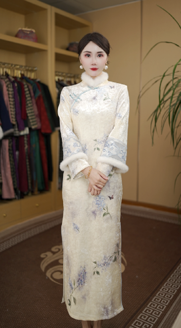 心动 冬款保暖日常气质显瘦文艺优雅复古旗袍