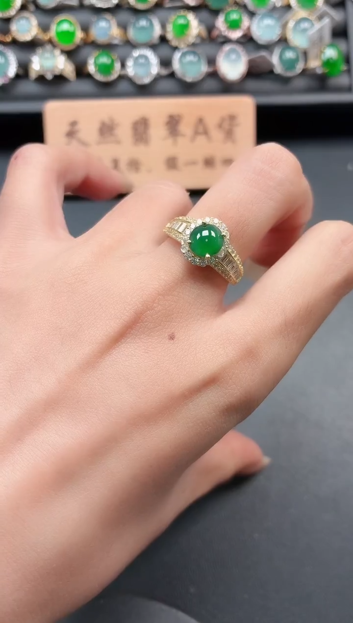 银S925镶嵌戒指翡翠11111
