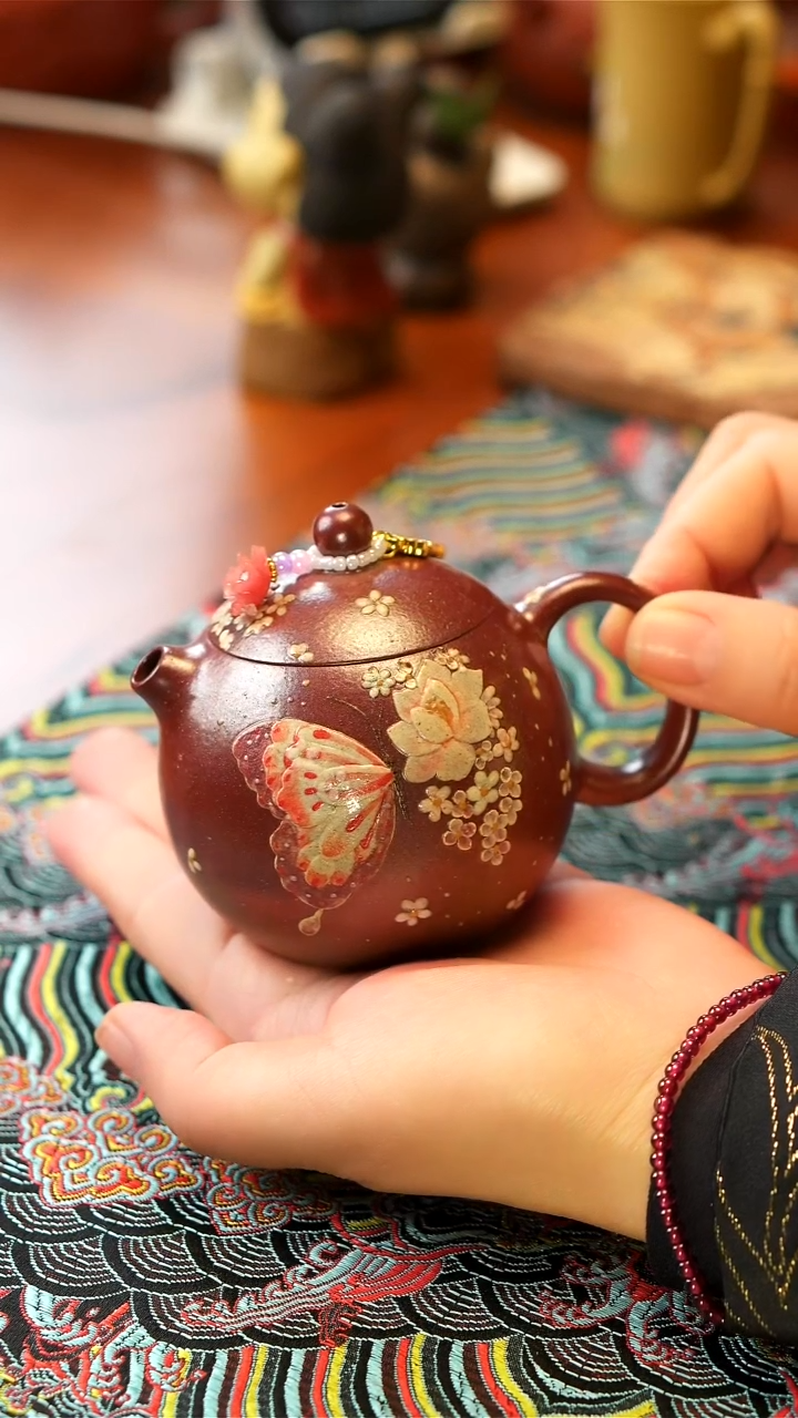 【闪购商品】紫砂茶壶柴烧 蝶恋花 西施