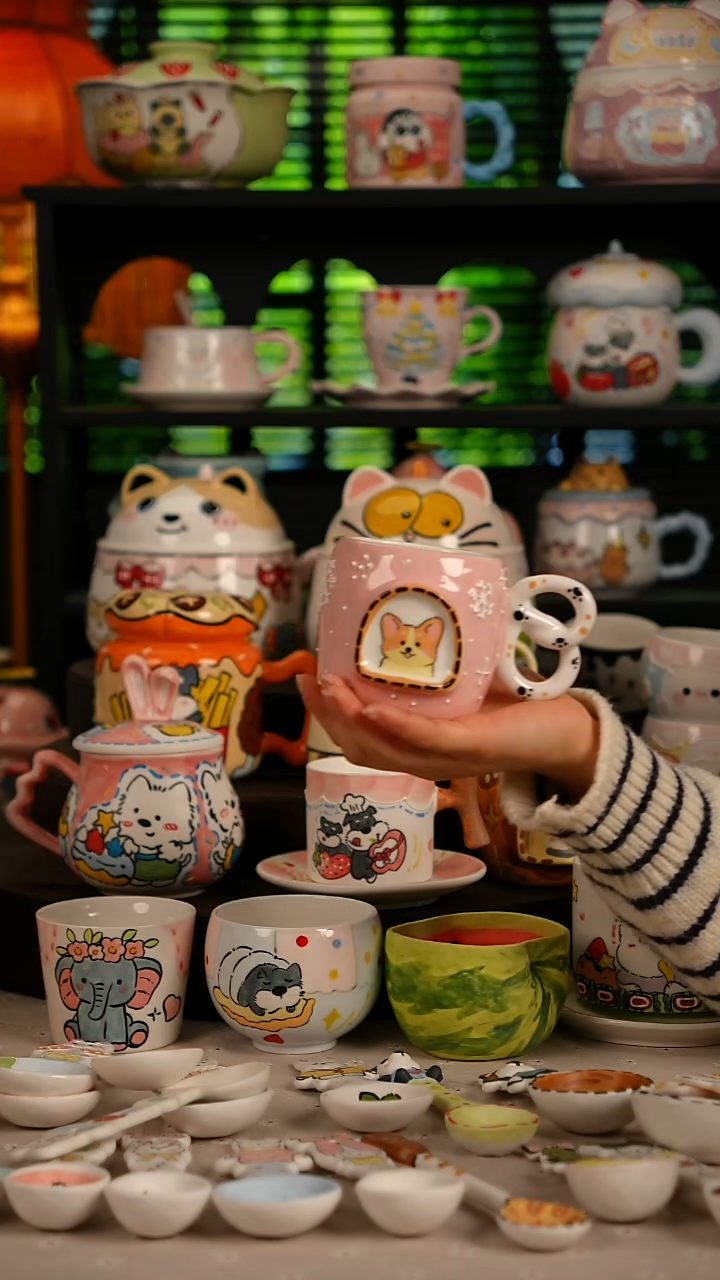 陶瓷无盖款景德镇高温釉下彩纯手绘创意瓷