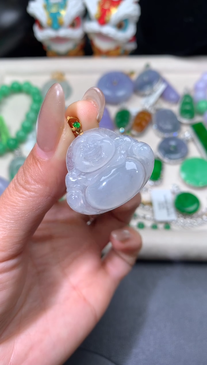 吊坠(不含链)18K金镶嵌翡翠翡翠