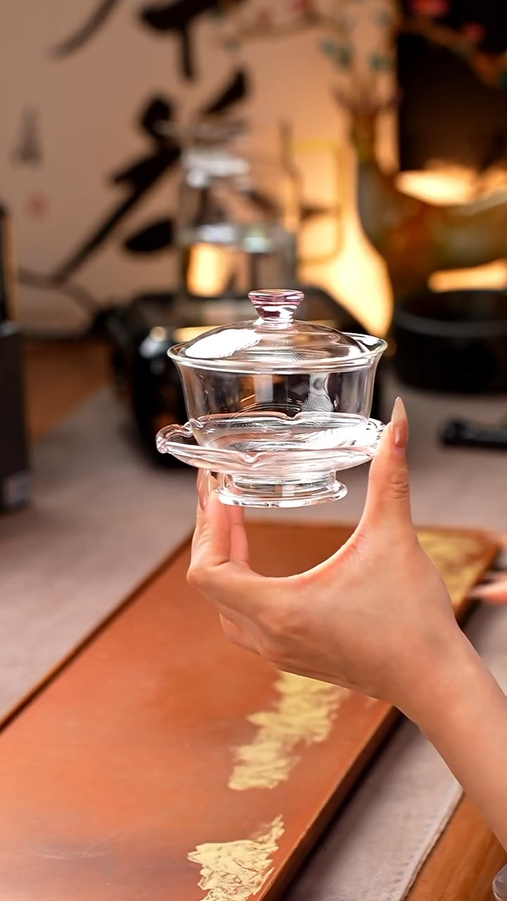 禾器/晶彩沁莲盖碗/浅粉/定制版