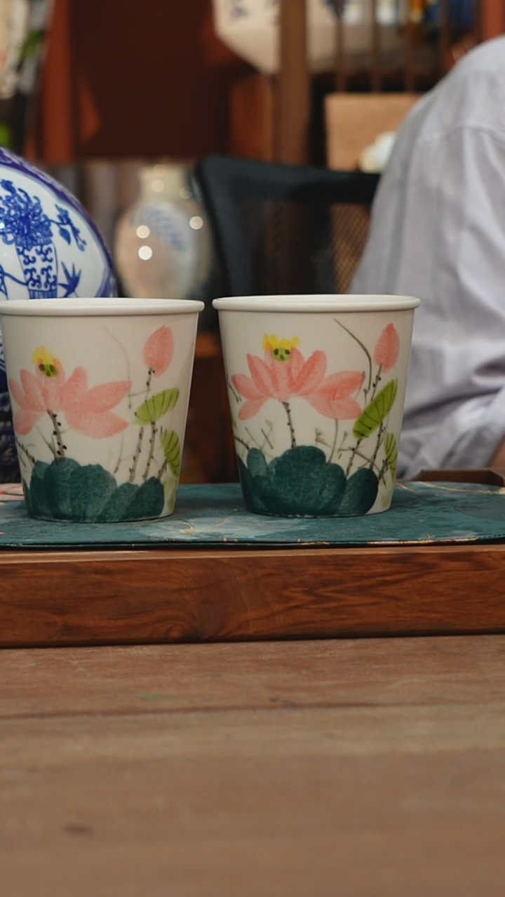 摆件景德镇釉下手绘陶瓷茶具，茶叶罐，咖啡杯