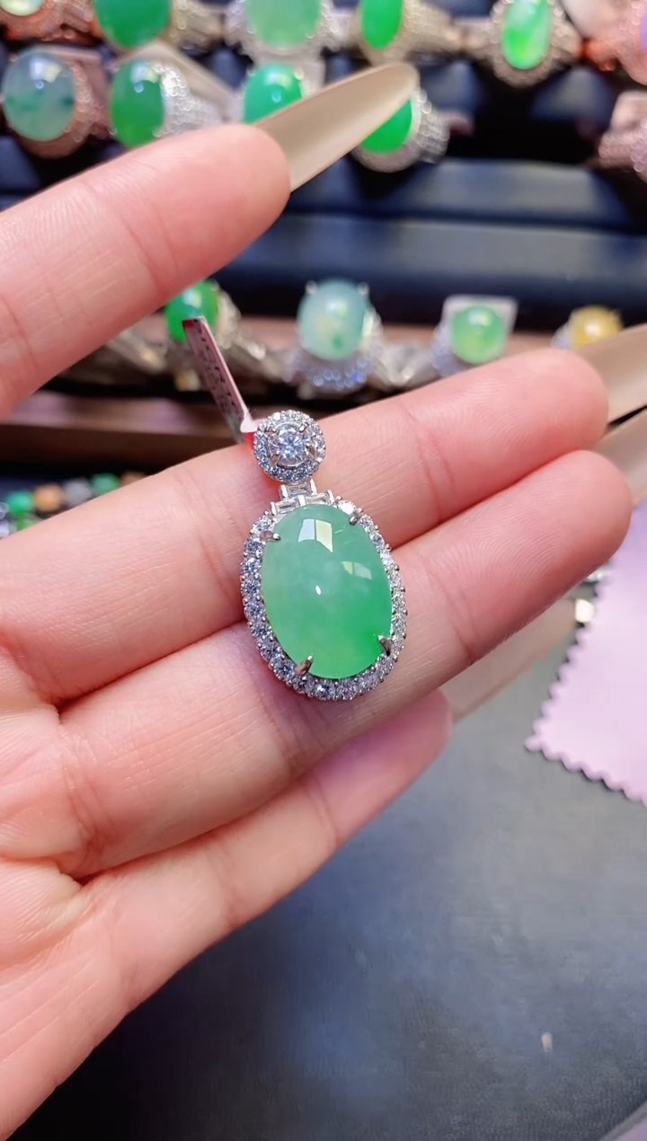 银S925镶嵌戒指翡翠天然