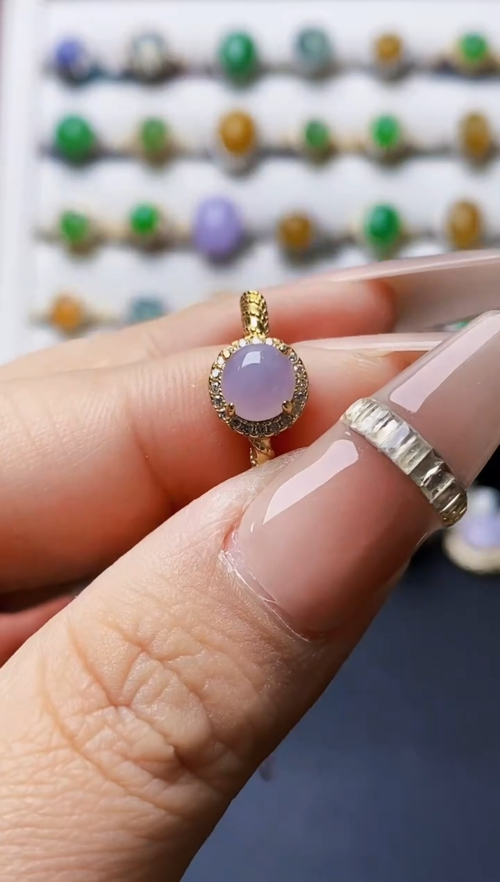 银S925镶嵌戒指翡翠4463