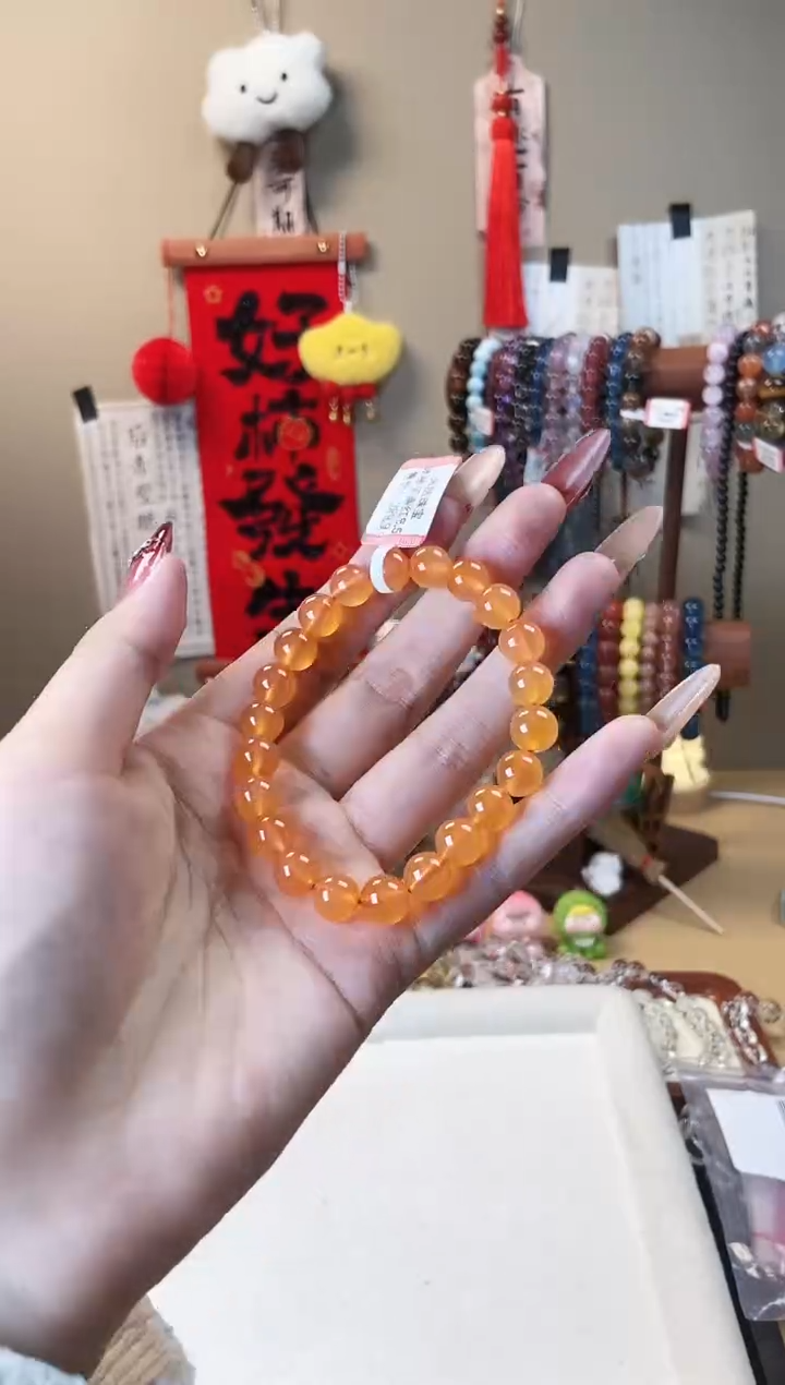 【闪购商品】玛瑙/玉髓手链未镶嵌8.5m柿子南红