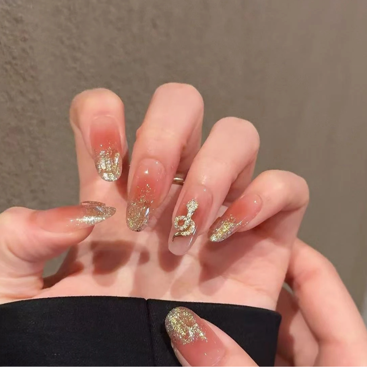 【金蛇来财】纯手工穿戴甲可拆卸十片装