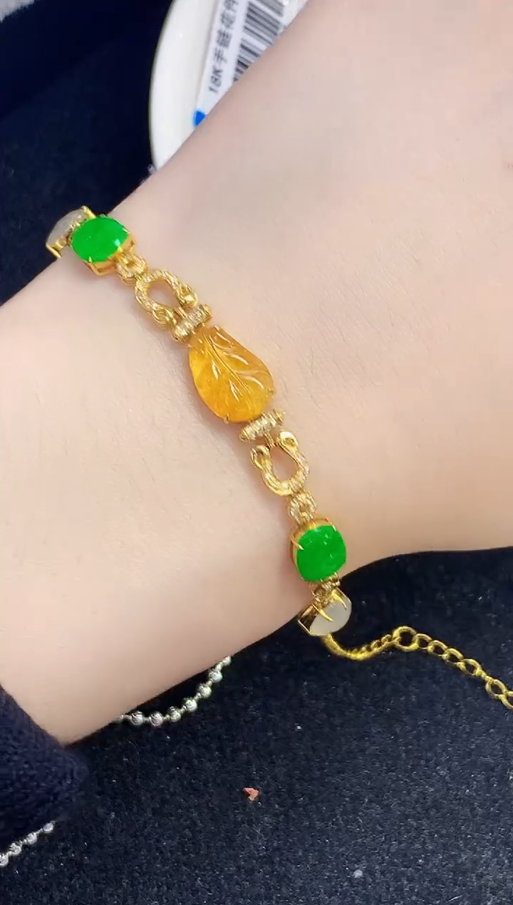 18K金镶嵌手链翡翠L