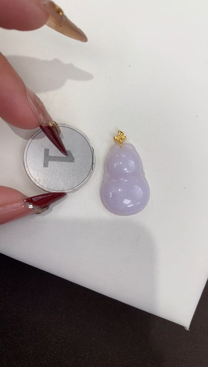 颈饰18K金镶嵌翡翠天然缅甸a货翡翠