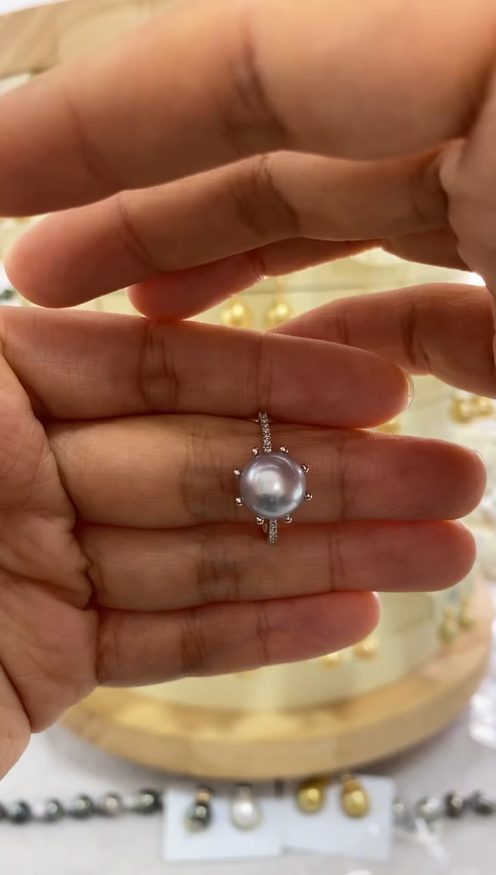 【闪购商品】海水珍珠戒指银S925镶嵌澳白