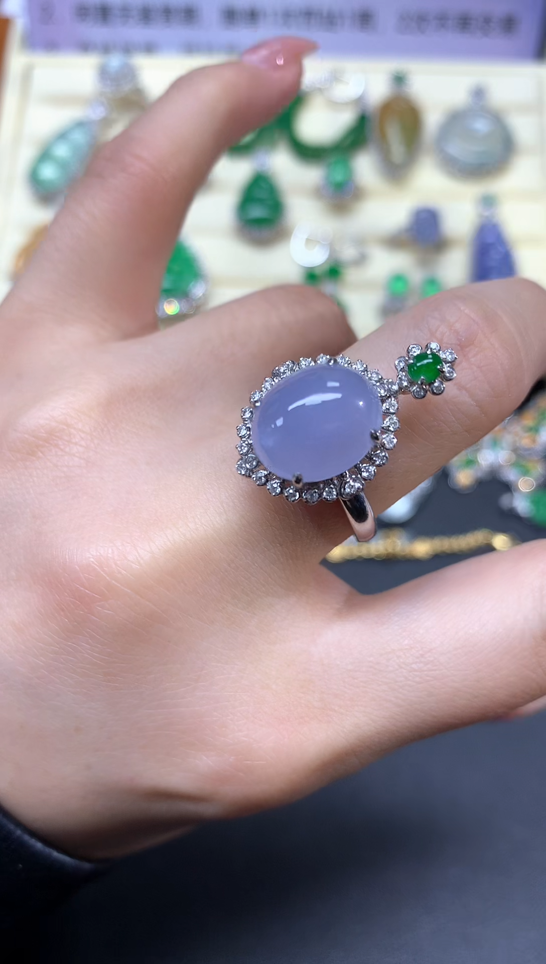 【闪购商品】翡翠戒指18K金镶嵌戒指|8850+885两用款