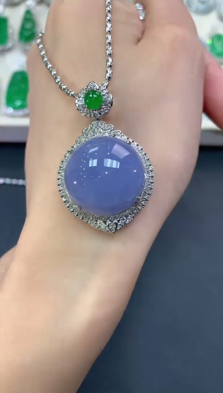 【闪购商品】翡翠吊坠(不含链)18K金镶嵌f1紫货有色差