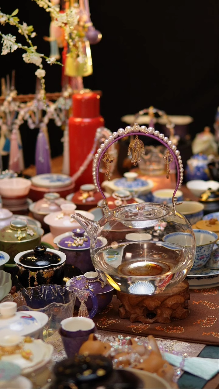 【闪购商品】紫色把手编织天久壶